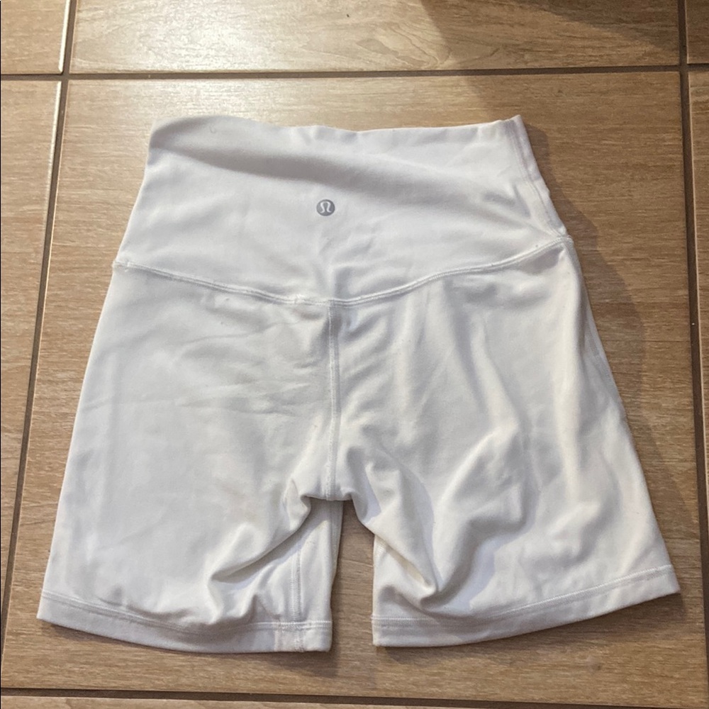 Lululemon Athletica White Bike Shorts for Active Comfort Sports
